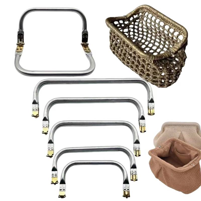 Ein Set Aus 4 Robusten Aluminium-geldbörsenrahmenclips Mit Multifunktionalem Quadratischem Verschluss, Handtaschenzubehör Und Einem Eleganten Verriegelungsmechanismus.