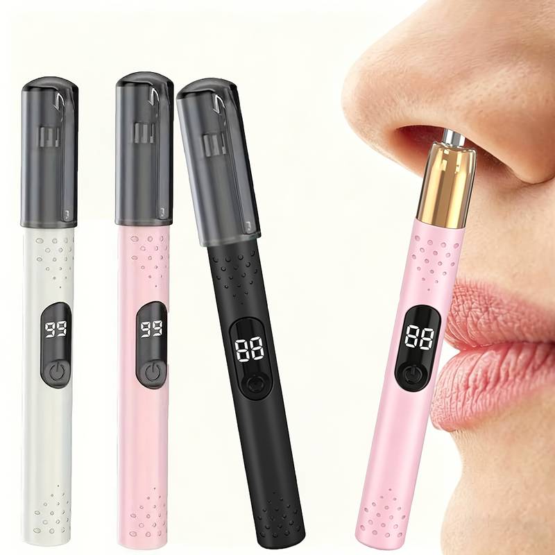 Elektrischer Nasenhaartrimmer Für Damen Und Herren, 3-teilig, Per Usb Wiederaufladbar, Mit Runder Klinge Aus Edelstahl, Kompakt Und Präzise.