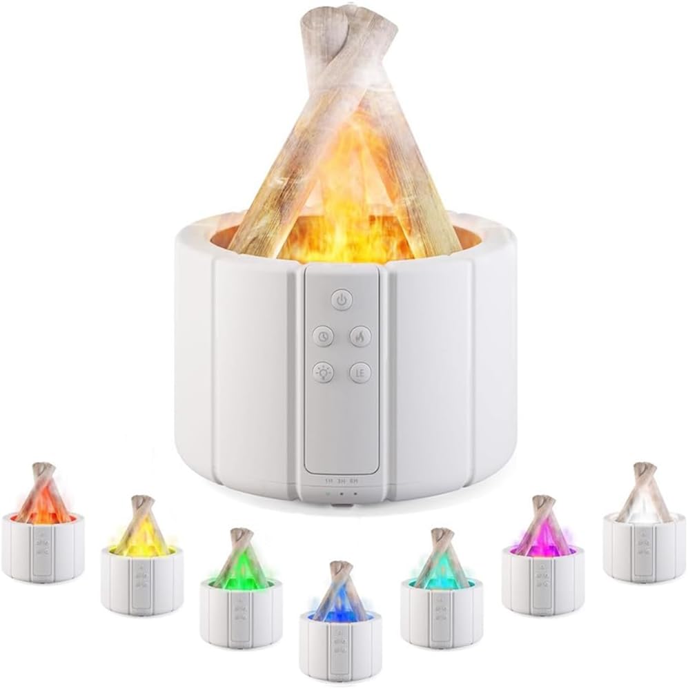 Luftbefeuchter Und Aromadiffusor Mit Flammeneffekt Extrem Leistungsstarker Diffusor Für Ätherische Öle Mit Lagerfeuerflammen-effekt, Ideal Für Schlafzimmer, Wohnungen Und Büros