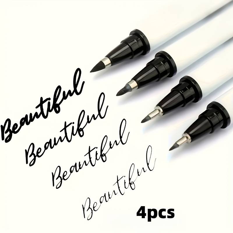 Set Mit 4 Weichen, Wasserfesten Doppelpinseln, 4 Größen: Breit/mittel/klein/extra Fein, Professionelle Stifte Für Kunst Und Handschrift.