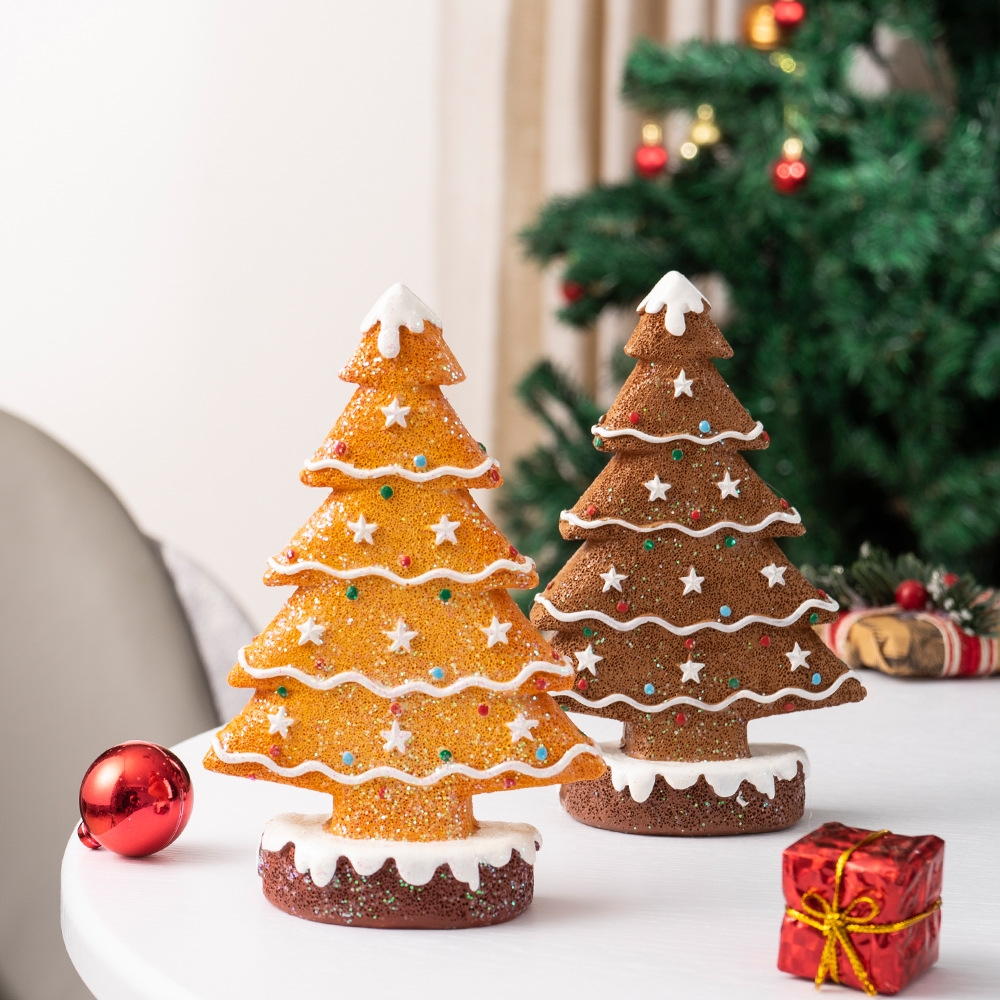 Miniatur-weihnachtsbaumschmuck Aus Kunstharz In Form Von Lebkuchenplätzchen, Geeignet Für Die Dekoration Von Haus Und Tisch.