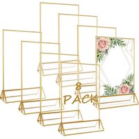 Set Aus 8 Goldenen, Doppelseitigen Bilderrahmen, 15x21 Cm – Goldene Acryl-tischaufsteller Für Nummern, Transparente Tischaufsteller Für Poster, Speisekarten Und Fotos