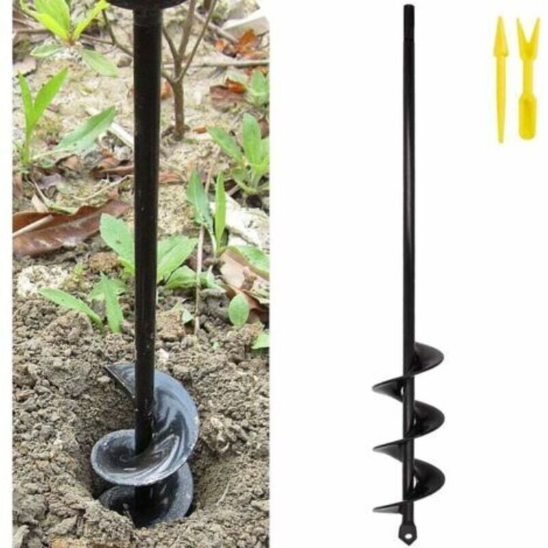 Gartenbohrer 4 X 42 Cm – Manganlegierter Stahl – Kompatibel Mit 18v-bohrmaschinen – Durchdringt Mühelos Den Boden