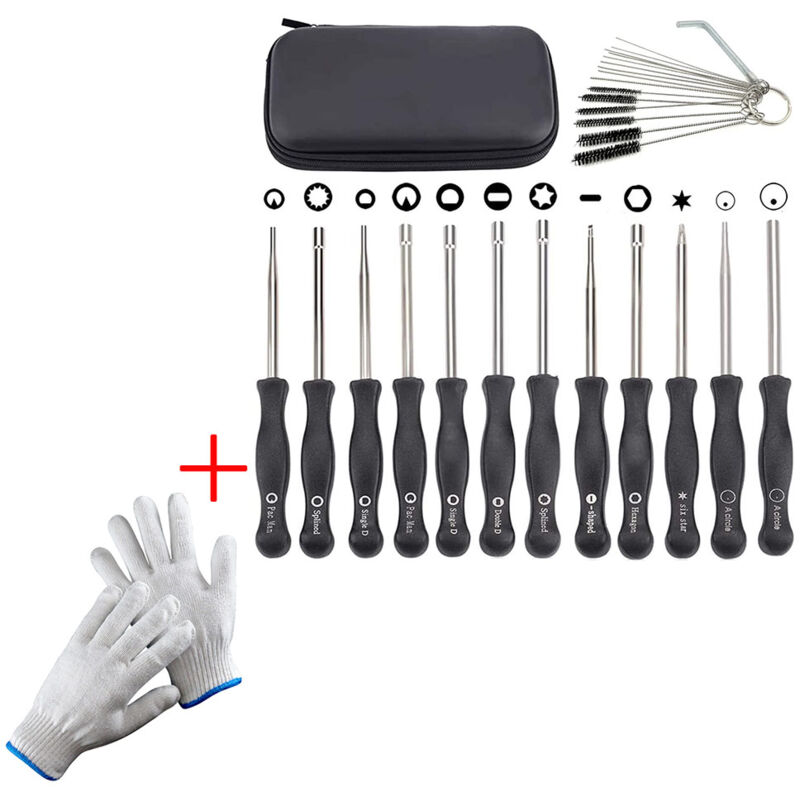 12-teiliges Vergaser-einstellwerkzeug-set Mit Handschuhen, Schraubendreher Für Kleine 2-takt-motoren, Passend Für Husqvarna, Stihl, Echo Motorsensen Und Kettensägen