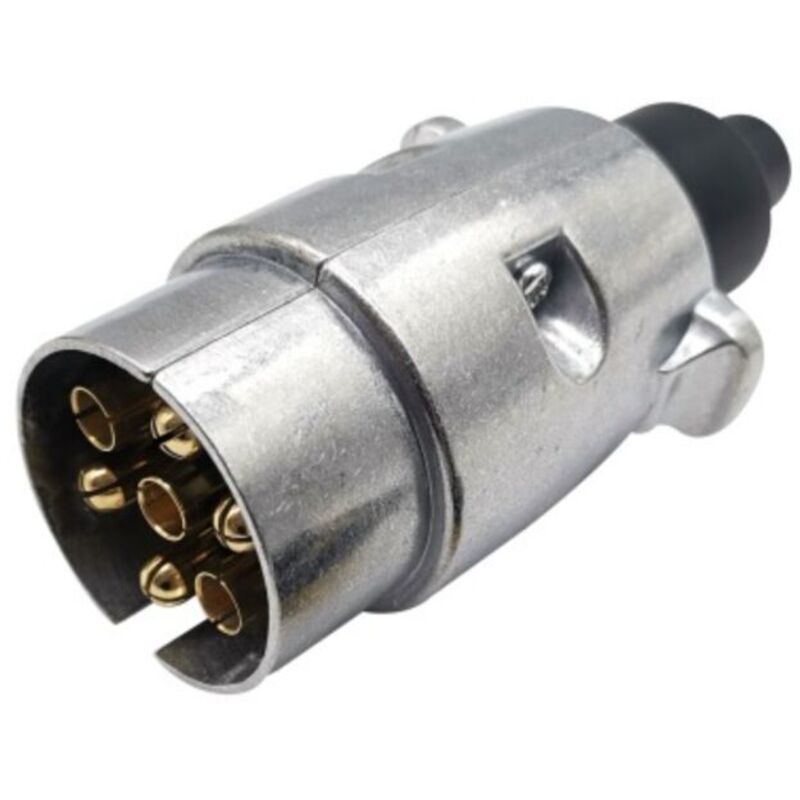 7-poliger Metallener Anhängerstecker, 7-poliger Metallener Anhängerkupplungsstecker, Wasserdichter 7-poliger Elektrischer Steckverbinder Für Anhänger, 12v 7-poliger Metallener Anhängerstecker