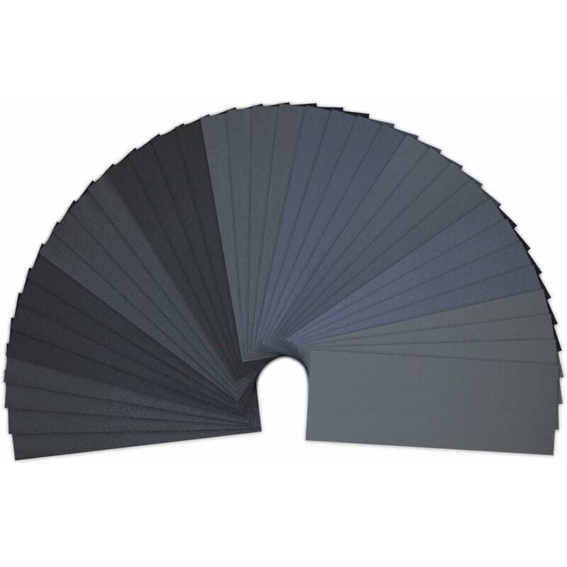 Satz Von 36 Schleifpapier, Nass- Und Trockenschleifpapier 23 X 9,3 Cm, Körnungen 400/600/800/1000/1200/1500/2000/2500/3000 (4 X 9 Blätter/körnung)