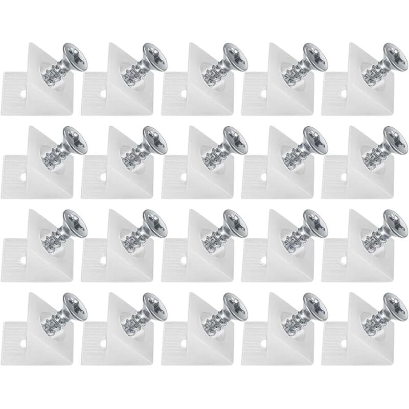 20 Kunststoff-distanzstücke Für Möbelschubladen, Befestigungswinkel, Rückwandverbinder, Schubladenboden-verbinder Mit Schrauben, Zur Reparatur Von Durchgesackten Regalen Und Möbeln