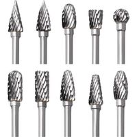Satz Von 10 Doppelten Rotierenden Fräsern Aus Hartmetall, Mit Eigenschaften: Metall, 3mm, Werkzeug, Holz, Glas
