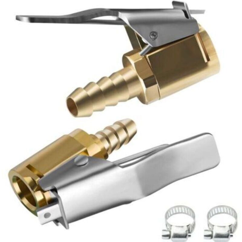 Reifenventiladapter, 2 Stück 6 Mm 1/4" Aufblasdüse Aus Messing, Kopfkonvertierungsclip Für Reifenventile, Für Alle Reifenventile Mit Ventilgewinde