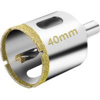 2 Stück Diamant-bohrkronen 40 Mm Mit Zentrierbohrer, Fliesen-bohrkrone Mit Diamantbeschichtung, Diamant-kernbohrer Für Glas, Fliesen, Keramik, Marmor, Granit