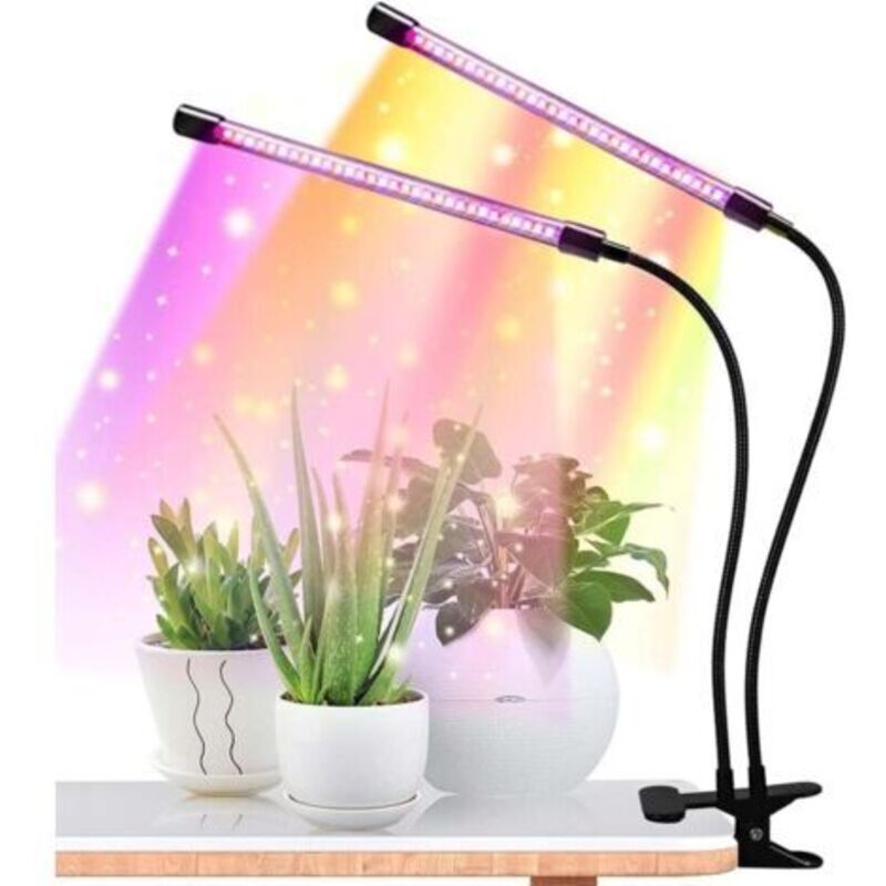 Led-pflanzenwachstumslampe, Vollspektrum Mit Rot, Blau Und Gelb, Timer 3/9/12 Std., Verstellbarer Clip, 3 Einstellbare Farben, Innenbeleuchtung