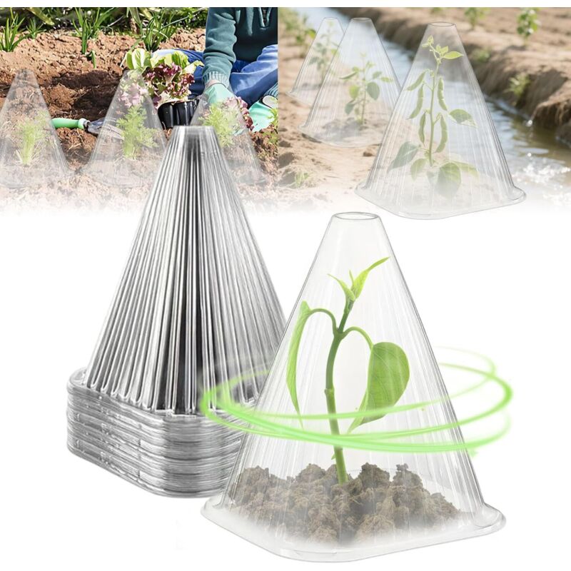 100 Transparente Pflanzenschutzhauben Für Garten Und Gewächshaus, Wiederverwendbare Kunststoff-glocken Für Setzlinge Und Jungpflanzen (10er-pack).