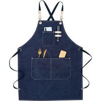 Hochwertige Cowboy-schürze Mit Taschen Für Friseure, Multifunktionale Arbeitschürze Aus Wasserdichtem Wachstuch, Für Maler, Gärtner, Damen- Und Herren-friseure, Blau