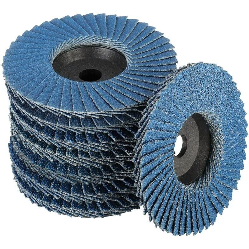 Satz Von 8 Lamellenschleifscheiben, Lamellenschleifscheiben, 76 Mm X 10 Mm Korn 40/60/80/120, Für Metall, Stahl Und Holz, Beschichtet Mit Lamellenscheiben Schleifscheiben, Blau