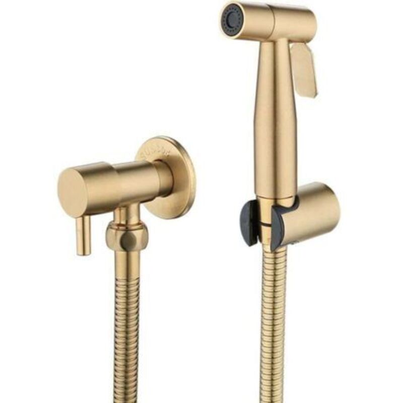 Edelstahl-toilettensprüher, Bidet-sprüherset, Toilettensprüher Wasserhahnsprüher (gold)