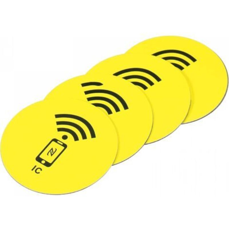 Nfc-aufkleber M1 Rfid-ic-etikett 13,56 Mhz Wiederbeschreibbar Selbstklebend Kontaktlos Für Zutrittskontrollsysteme, Gelb 4er-pack