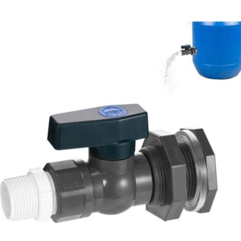 Hahn Für Regenwassersammler 3/4", Ventil Für Pvc-regenwassertonne Mit Durchführungsanschluss Und Schlauchadapter Für Aquarien, Pools Und Gartentonnen (3/4")