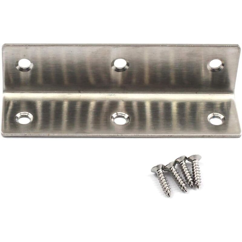Set Aus 6 L-förmigen Edelstahl-winkelhaltern Für Holzregale, 100 X 25 X 25 Mm