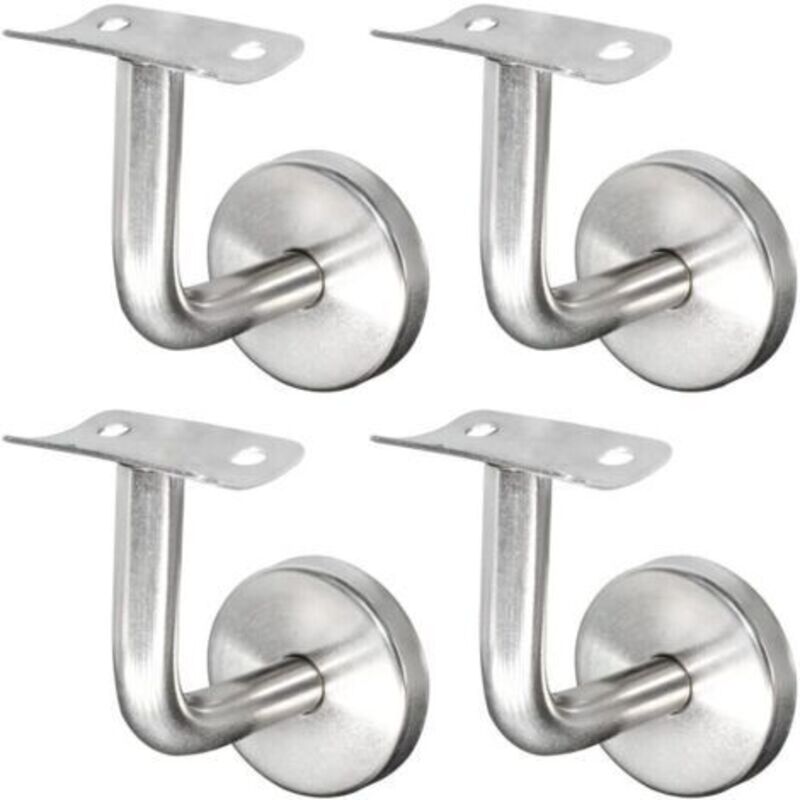 Treppenhandlauf Aus Edelstahl 304, Wandbefestigung, Holzgeländer, Silber (4 Stück)