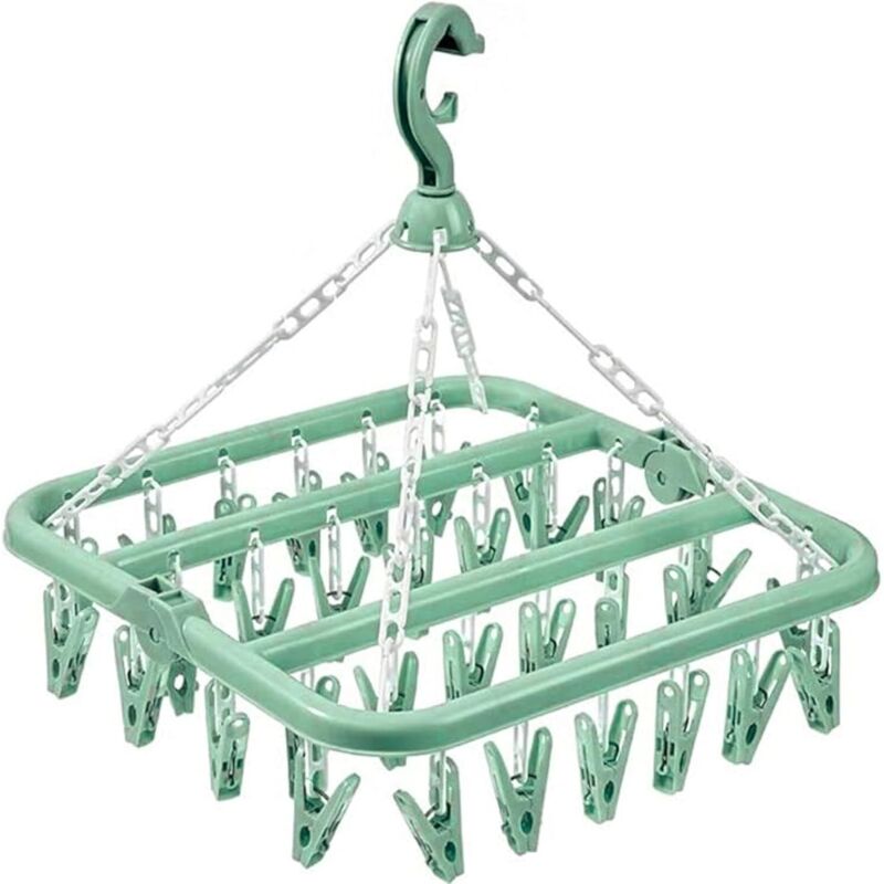 Flexibler Halter Mit 32 Grünen Federn, Winddicht, Ideal Für Socken/unterwäsche