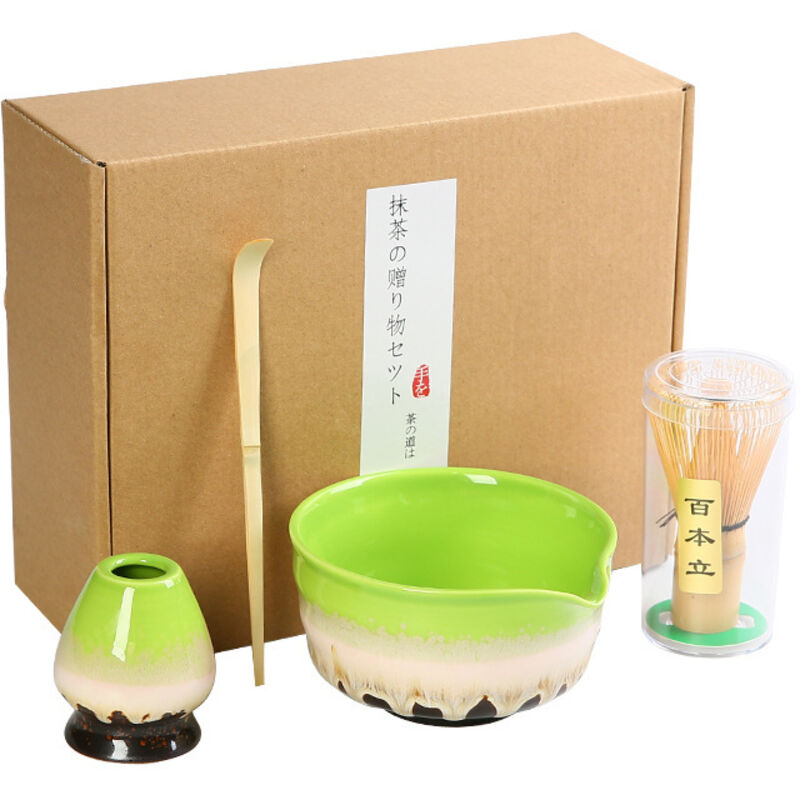 4-teiliges Matcha-set – Utensilien Im Stil Der Song-dynastie – Japanische Teezeremonie – Grüner Farbverlauf