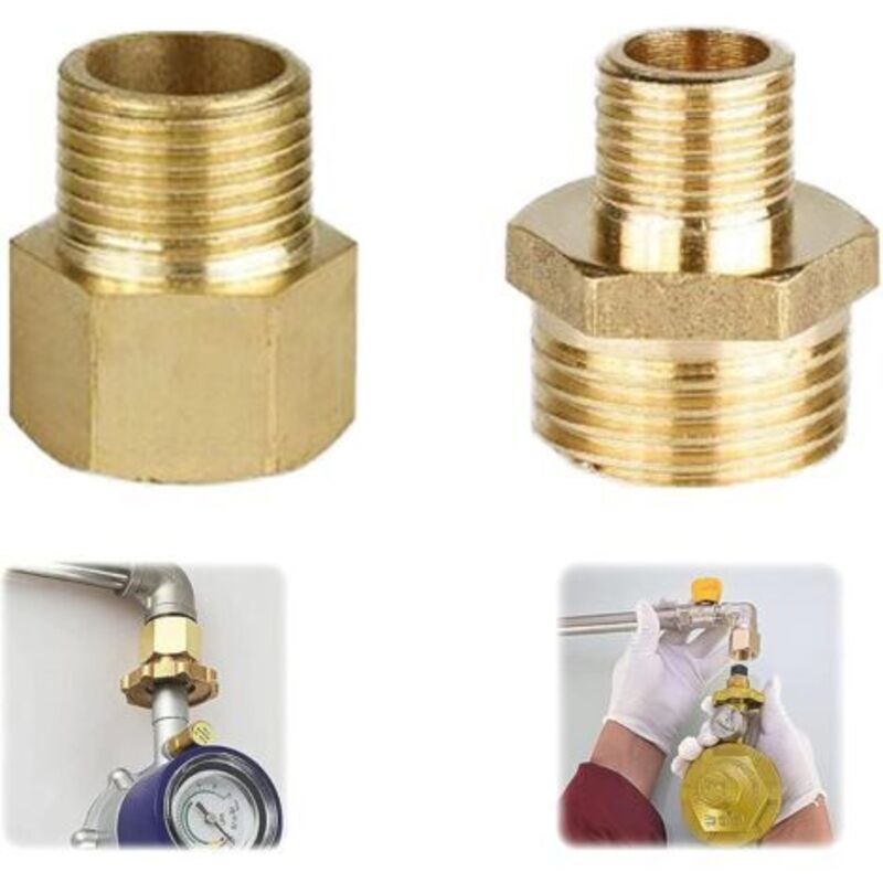 Gasadapter, Kupfer-gasschlauchadapter, Flaschenanschlussadapter, Gasadapter 1/2 Auf 1/4, 3/4 Anschlussstück Für Gaskocher, Campingkocher, Hocker