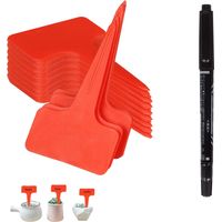 100 Stück Garten-etiketten Für Draußen, Kunststoff-pflanzenmarker In T-form, Kunststoff-etiketten Für Den Gemüsegarten Mit Wasserfestem Stift, Wiederverwendbare Beschriftung Und Zubehör Für Pflanzen (
