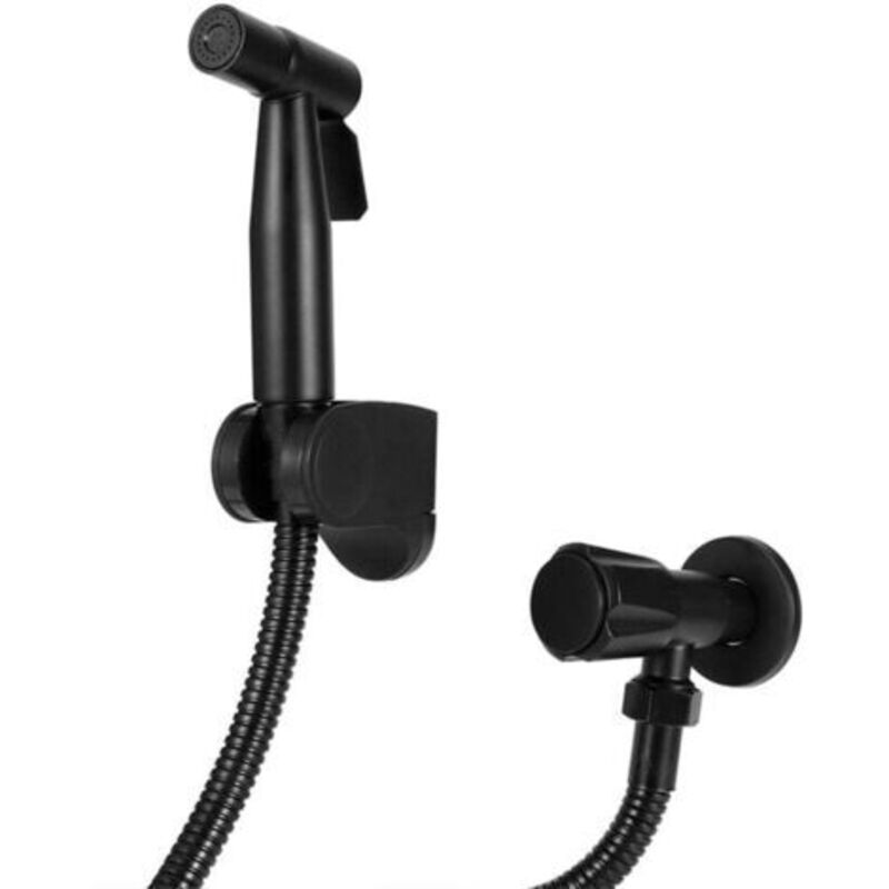 Bidet-set Mit G1/2-gewinde Aus Edelstahl – Toilettensprühgerät – Schwarz