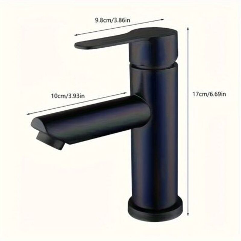 Waschtischmischer Aus Edelstahl 304, Schwarz – Warm- Und Kaltwasser, Wasserhahn Für Waschbecken Und Toilettenplatte, Modernes Design