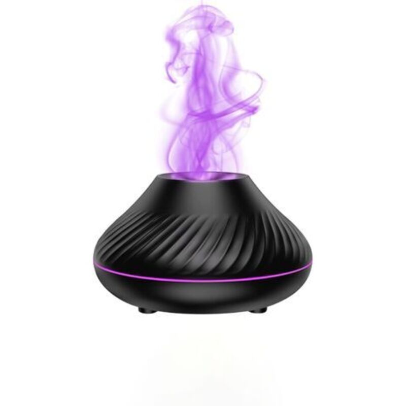 Ätherische Öle Diffusor, 130ml Usb Ultraschall-luftbefeuchter Mit Aromafunktion, Tragbarer Aroma-diffusor Und Luftbefeuchter Mit Flammensimulation, Für Schlafzimmer, Spa, Yoga Und Büro (schwarz)