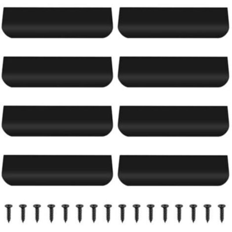 8 Schwarze Möbelgriffe, Unsichtbare Schrankgriffe 120 Mm, Küchengriffe, Schwarze Aluminiumlegierung-griffe Für Schranktüren, Kleiderschrank-türgriffe