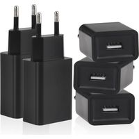 5er-pack Usb-ladegerät 5v/1a, 5w Netzteil-adapter, Kompatibel Mit Mobiltelefonen, E-book-readern, Kopfhörern, Lampen, Routern Und Taschenventilatoren (schwarz)