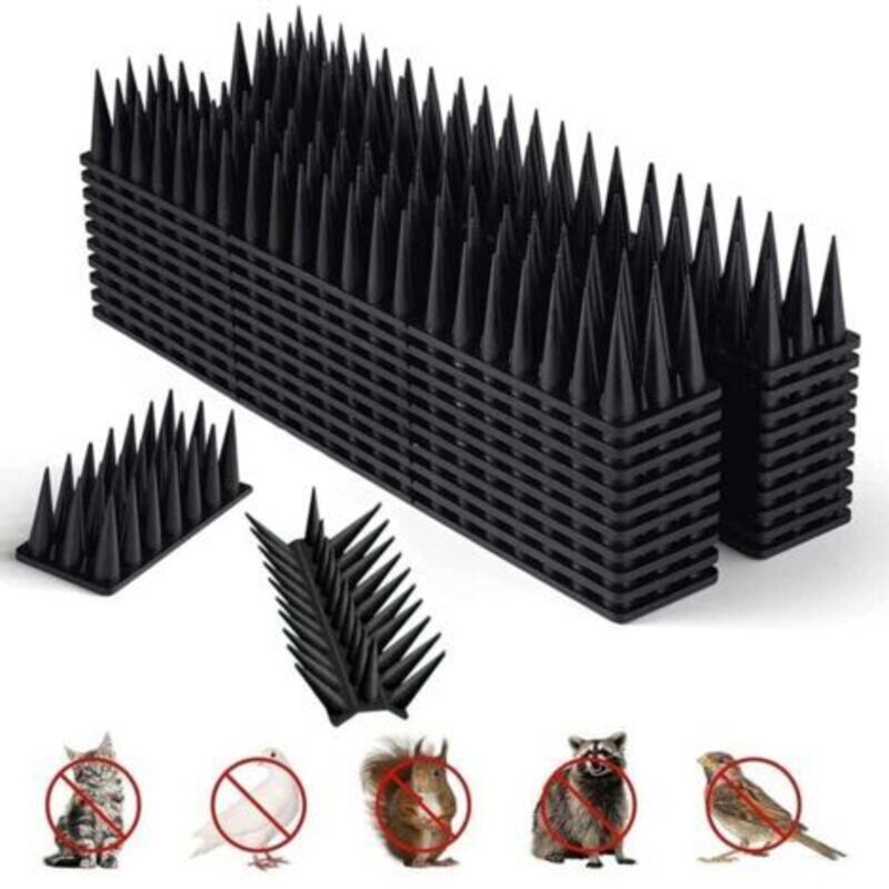 Anti-plastiktauben, Plastik-taubenabwehr, Plastik-vogelabwehr, Anti-katzen-spitzen Für Fenster, Vogelabschreckung Zur Vertreibung Von Tauben, Krähen, Spatzen, Für Balkon, Zaun, Garten (schwarz)