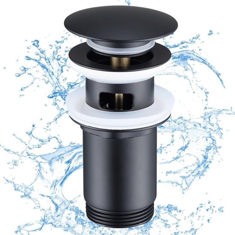 Schwarzes Mattes Ablaufset Mit Überlauf, Universelles Ablaufset Für Waschbecken, Messing-ablaufventil Für Waschtisch/waschbecken