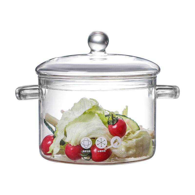 1 Stück Hitzebeständiger Transparenter Glas-schmortopf, Multifunktionale Instant-kochpfanne Für Küche, Zuhause Und Restaurant, 1500 Ml