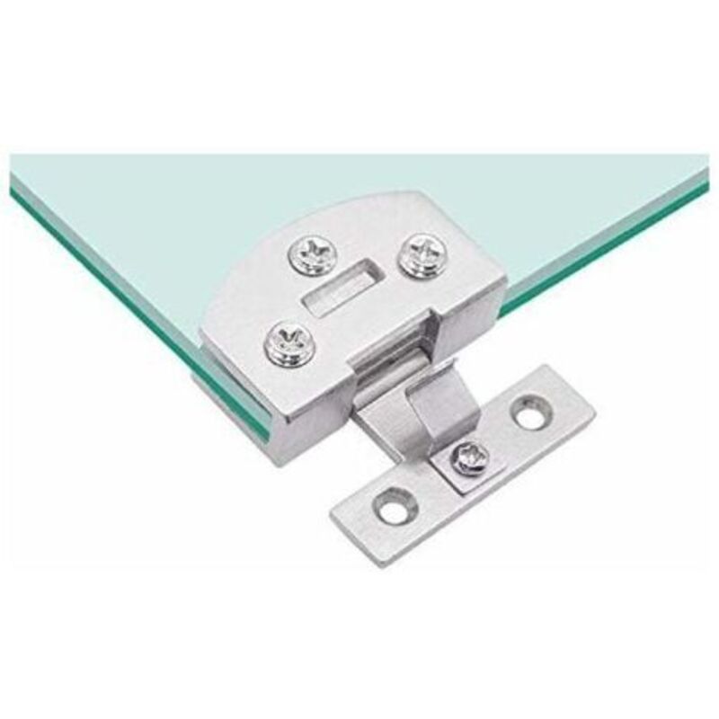1 Paar Glastürscharnier Für Vitrinenschrank, Weinschrank, Clipscharnier, Ersatzteile, Geeignet Für 5-8 Mm Dickes Glas (silber), Von Debuns