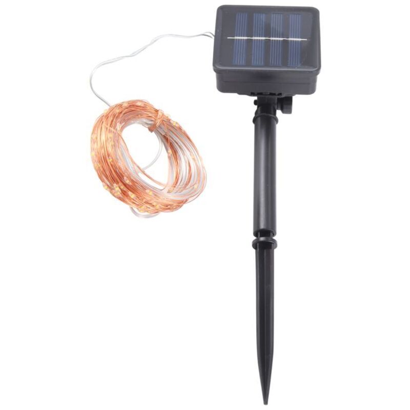 Solares Lichterkette, 10 M 100 Led Außenlichter, Wasserdichte Dekoleuchten Für Terrasse, Garten, Tür, Hof, Party, Hochzeit, Weihnachten (warmweiß)