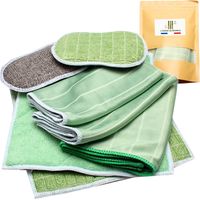 Generisches Set Aus 6 Bambus-mikrofasertüchern Für Fenster, Spiegel, Fliesen, Karosserie, Bambus-mikrofaser Für Glas, Haushalt Und Badezimmer