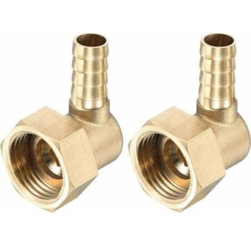 Gewindeanschluss Messing Winkel 10 Mm X G1/2 Schlauchverbinder Weiblich Mit Drehbarer Mutter Für Wasser Kraftstoff Luft 2er-pack