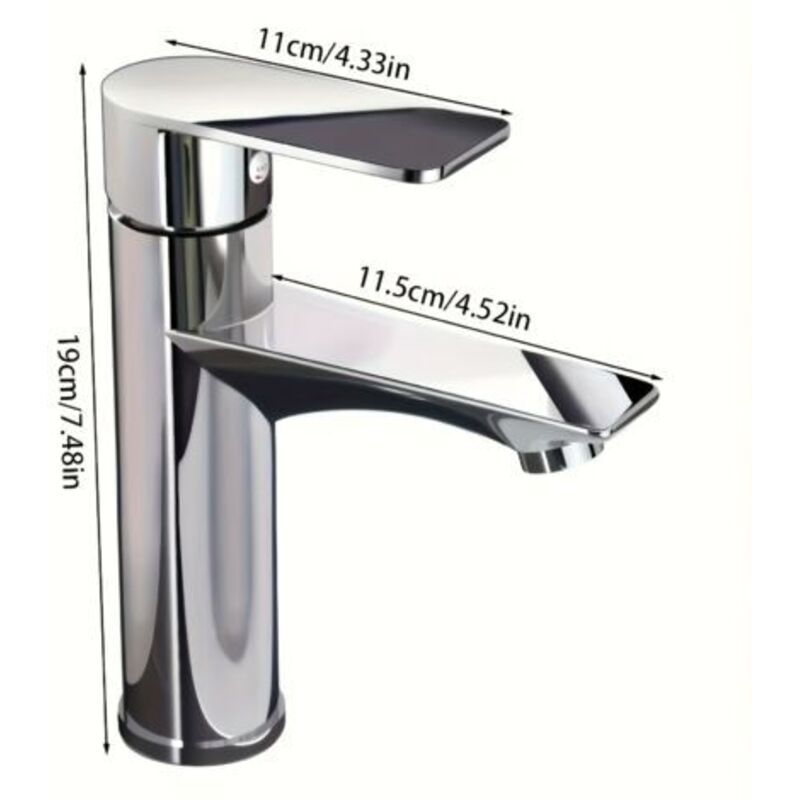 Einloch-chrom-badezimmermischer – Wassersparender Einhebel-mischbatterie Mit Kalt- Und Warmwassersteuerung Für Waschbecken Und Waschtischunterschrank