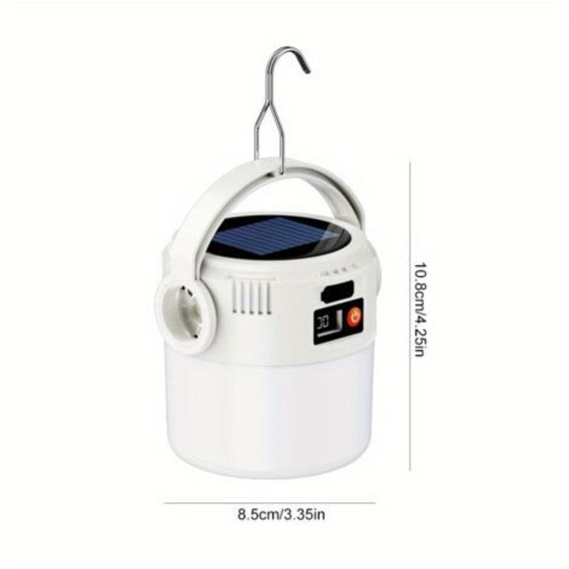 2-in-1 Solar- Und Usb-campinglampe – Tragbare Hängelampe Mit Leistungsstarker Cob-led-taschenlampe Für Outdoor Und Notfälle