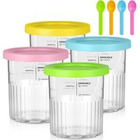 Ersatz-eiscreme-behälter – 4er-set Wiederverwendbarer Behälter Für Ninja Creami Deluxe Nc501/nc500-serie Mit Deckel Und Löffel, Bpa-frei