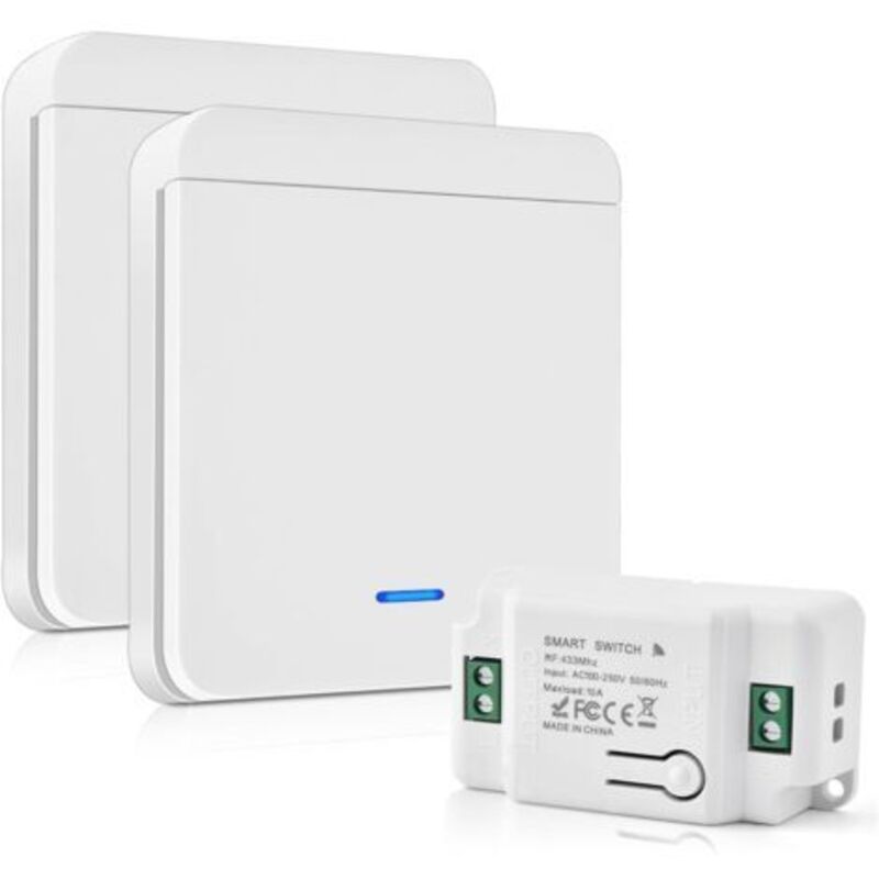 Funk-lichtschalter 10a 230v, Kabelloses Schalter-set Ohne Batterie, 200-2000w, Kabelloser Wechselschalter, Externer Funklichtschalter