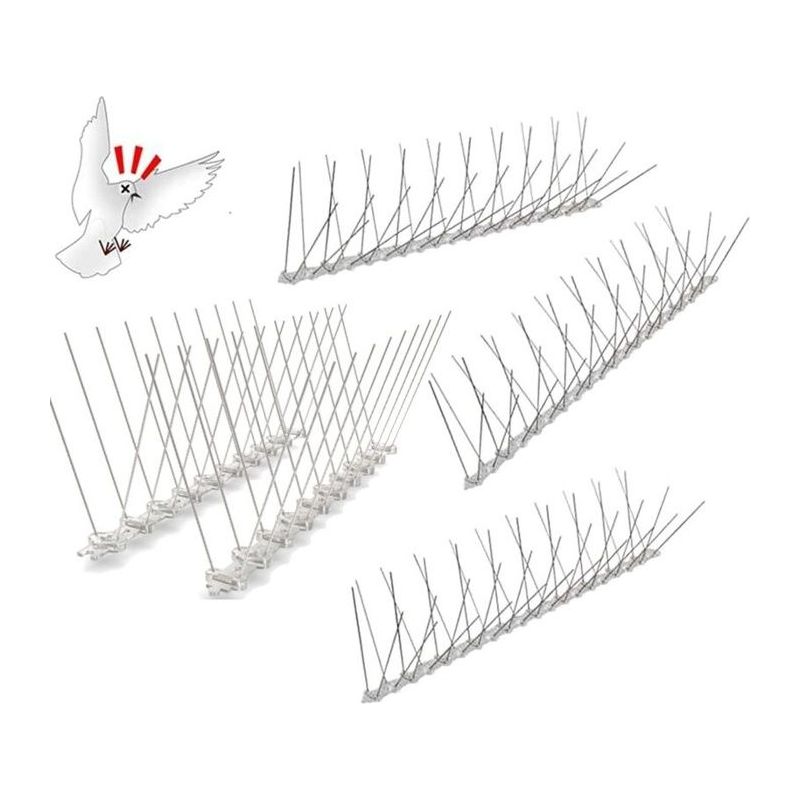 Edelstahl-taubenabwehrspikes, 1 M Mit 4 Reihen, Vorkonfigurierte Flexible Vogelabwehrspikes Für Balkone Gegen Tauben, Spatzen Und Schwalben