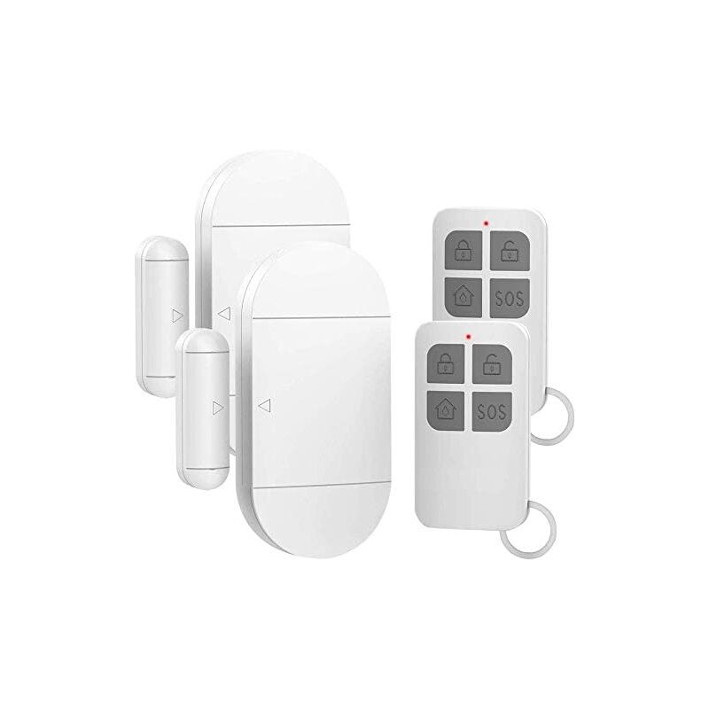 2er-pack Tür- Und Fensteralarm, Kabelloser Magnetischer Sensor Mit 2 Fernbedienungen Für Haussicherheitssystem, Kindersicherung, Einbruchschutz, 130 Db Sirene
