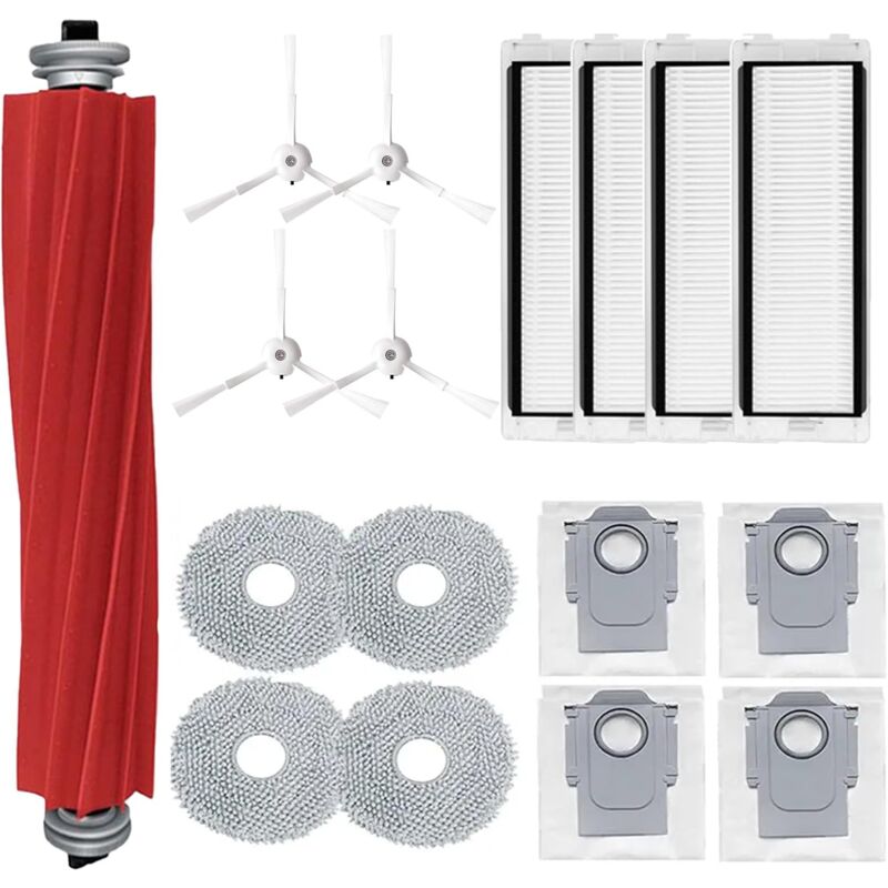 17-teiliges Ersatz-zubehörset Für Roborock Q Revo Und Roborock P10 Staubsaugerroboter, Einschließlich Hauptbürste, Wischtuch, Staubbeutel, Hepa-filter, Seitenbürste