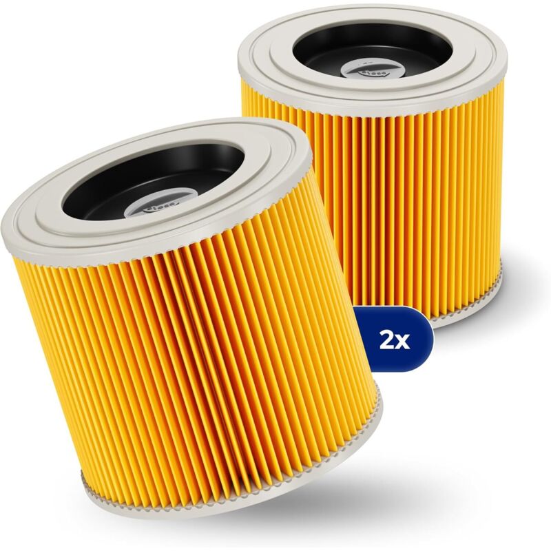 2er-pack Patronenfilter + 2 Zusätzliche Verschlussschrauben - Für Kärcher Staubsauger Wd3 Premium Wd2 Wd3 Wd 3 Mv3 Wd 3 P - Erweiterungsset Ersetzt 6.414-552.0, 6.414-772.0
