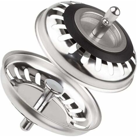 2er-set Edelstahl-küchenspülenstöpsel, Universeller Spülenfilter 79,3 Mm, Verstopfungsfreier Abflussstöpsel Aus Edelstahl Für Küche Und Bad