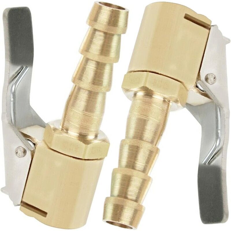 Satz Von 2 Messing-ventileinsätzen 8mm – Anschlüsse Für Auto-, Motorrad- Und Fahrradreifen – Silberner Clip Zur Kontrolle