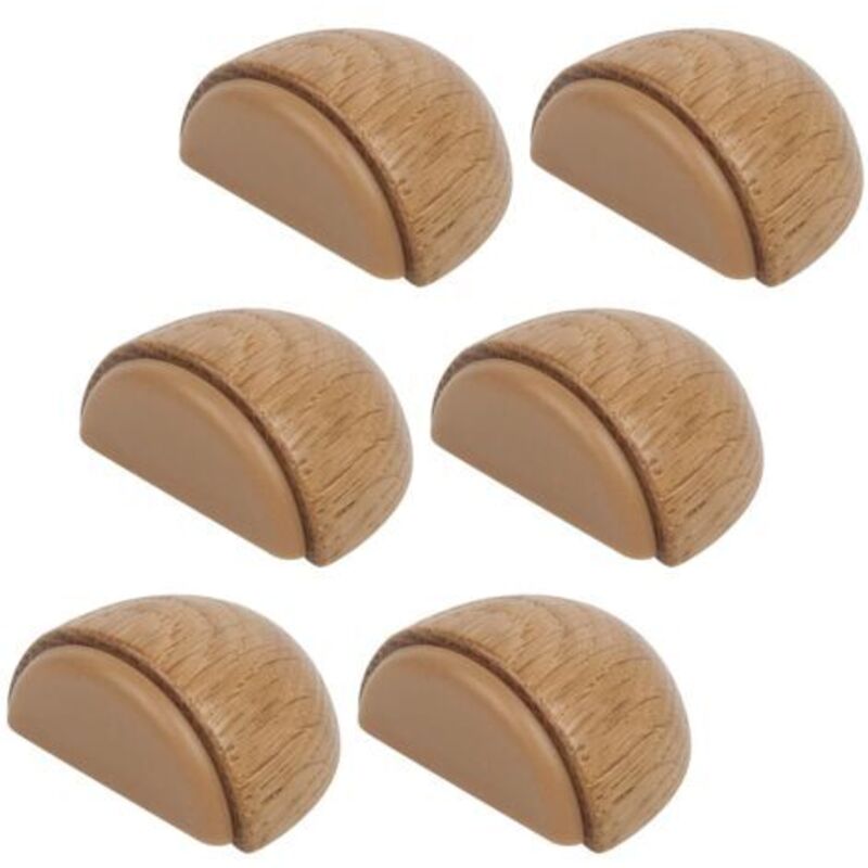 6er Set Türstopper – Selbstklebende Holztürstopper Für Boden Und Parkett – Klebbarer Türanschlag – Türpuffer (natur Eiche)